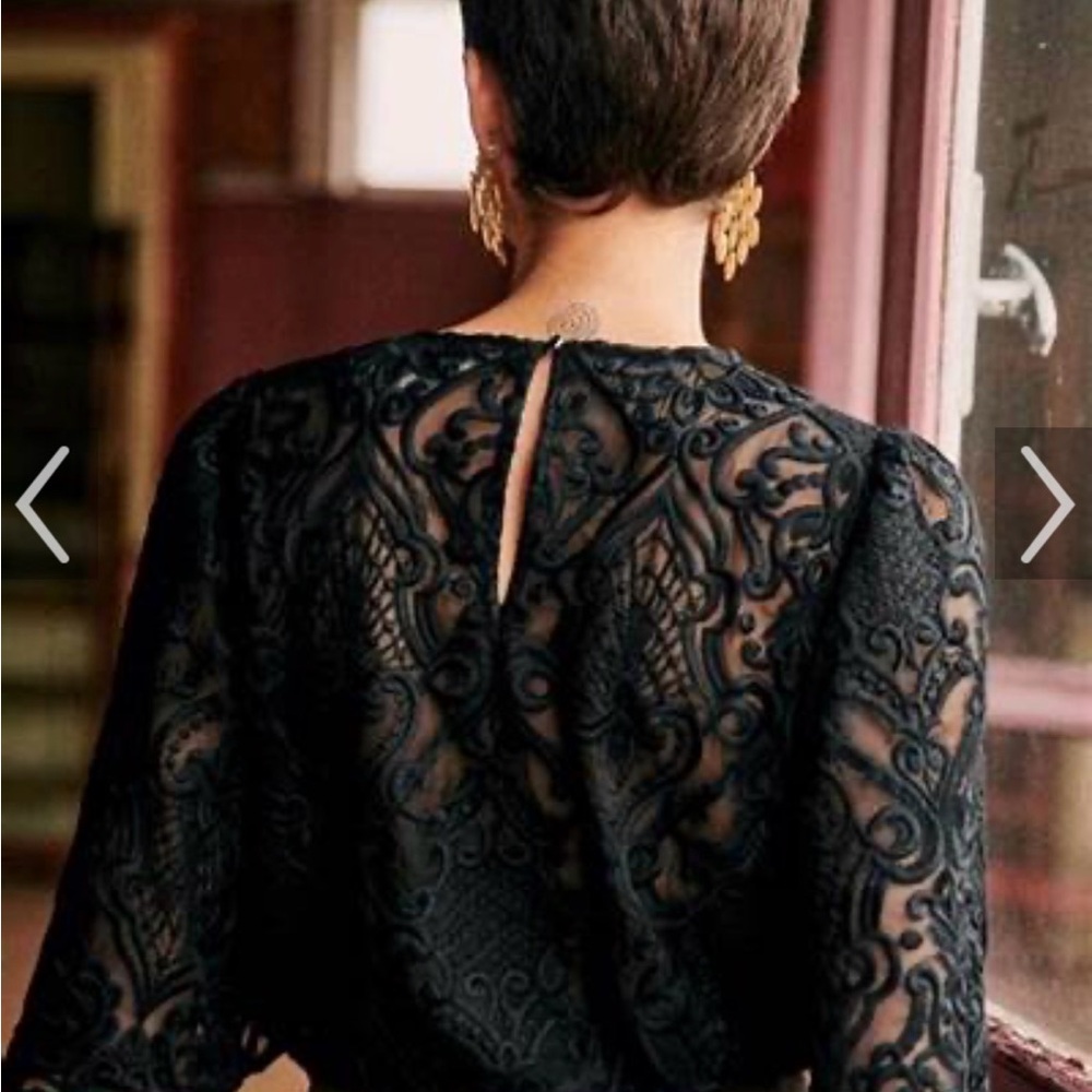 Sezane Gabrielle blouse black FR 34, US 2. NWOT beautiful details!! - Picture 6 of 10